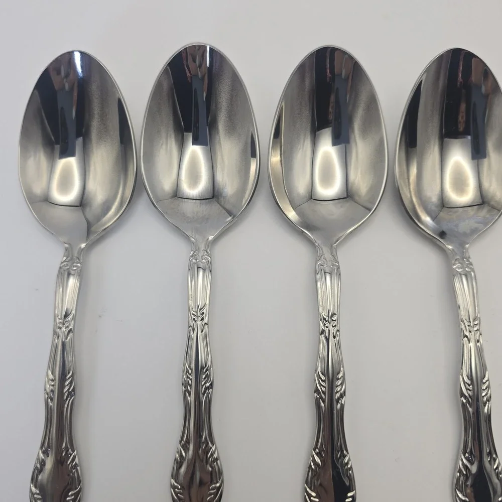 Reed & Barton Victoria Stainless Flatware 6 Oval Place Spoons 7‎ 1/4